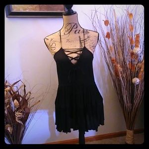 Black Gauze Swing Dress